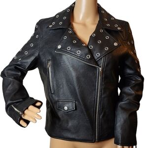 NWT Love Tree vegan leather black moto jacket.